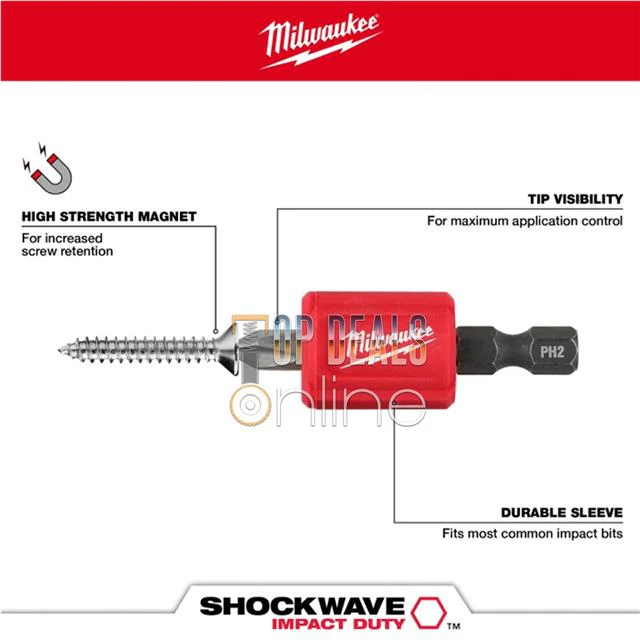 Milwaukee PH2 Magnetizer Screwdriver Drill Bit set Shockwave Impact Duty 2025 - Image 3